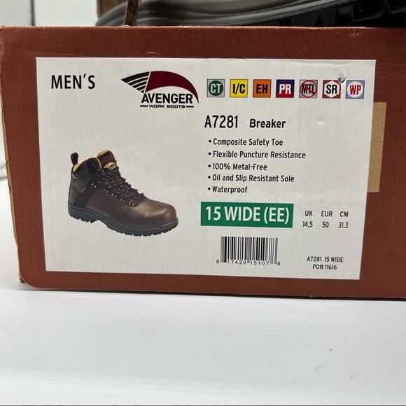 NIB Avenger Breaker Brown Lace Up Boots - Picture 2 of 9